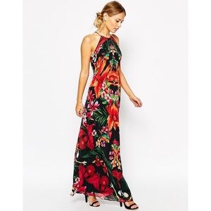 Ted Baker Silk Tropical Print Maxi Dress